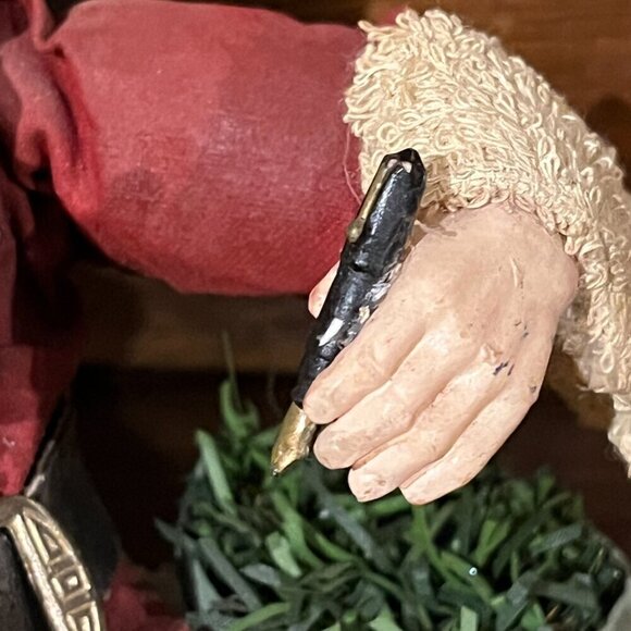 VTG Paper Mache Sitting SANTA CLAUS Christmas Decoration Primitive Folk Art - Picture 6 of 15